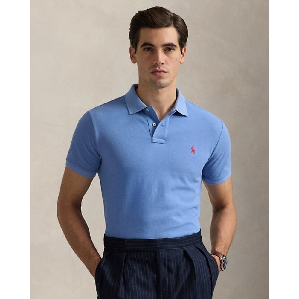 Polo by Ralph Lauren The Iconic Mesh Polo Shirt Blue Large L Men's Short Sleeve